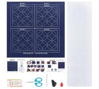 FREEBLOSS Set di 4 sottobicchieri Sashiko Sashiko con kit completo di accessori Sashiko, kit per pratica ricamo, filo Sashiko e aghi, kit da cucito a mano per adulti principianti istruzioni incluse