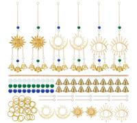 FREEBLOSS Set di 6 scacciapensieri per maniglia della porta, a tema solare, con campana strega, set di streghe, per appendere positivamente Wicca, campane a vento