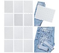 FREEBLOSS Stabilizzatori per Ricamo Idrosolubili Sashiko A4 8.3x11.8'' Adesivi Stick e Lavabili - Modelli di Trasferimento