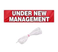 FREEBLOSS Under New Management Banner con occhielli in metallo di grandi dimensioni da appendere in poliestere banner arrotolabile per business store imprese ristrutturazione innovazione (2 * 3 m