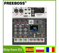 FREEBOSS 99 Effect Console di missaggio a 4 canali 48V Bluetooth Sound Audio DJ Mixer USB Play PC Record per Karaoke Home Party AM-UT1