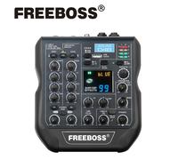 Freeboss Mixer audio a 4 canali 99 effetti DSP Riproduzione PC Bluetooth Console di missaggio record USB 48V Phantom Power Podcast AG-AS04B