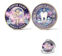 FREECOZYER Moneta della sfida della fatina dei denti per bambini, regalo per il primo dente perduto con fatina magica, gettone di memoria 3D su entrambi i lati, pietra miliare dell'infanzia, ricordo