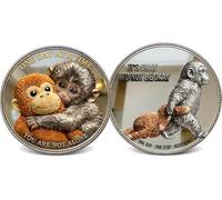 FREECOZYER Moneta di supporto emotivo, moneta tascabile Punch Monkey Challenge, gettone da collezione su entrambi i lati, incoraggiamento motivazionale per la salute mentale, regalo per il recupero