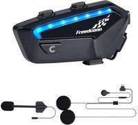 FreedConn FX - Cuffie Bluetooth per casco, interfono da 2 a 10 piloti, universale, sistema di comunicazione ultra sottile, senza fili, con condivisione musica, cancellazione del rumore, impermeabile