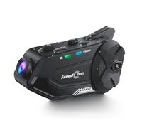 FreedConn R1 Pro, cuffie per casco da moto, con telecamera 2K HD, 6 vie, 1000 m, WiFi, interfono Bluetooth 5.0, grandangolo a 140°, sistema di comunicazione wireless, controllo vocale IP65