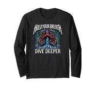 Freediver Scuba Hold Your Breath Dive Deeper Maglia a Manica