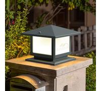 FREEDL 12W LED Lampioni da Giardino Esterno Vintage Lampione da Giardino con 3 Colore Grigio Antico Rustico Lampioncino Lampade da Giardino Classico Quadrato Lampada con Base da Esterno