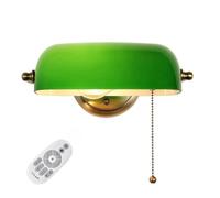 FREEDL E27 Banker Lampada da Parete Interno con Telecomando Vintage Regolabile LED Lampada da Banchiere Verde Vetro Applique da Parete Dimmerabile per Camera da Letto Lampada da Comodino Ufficio