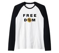 Freedom Bitcoin Crypto Illustration Novelty Graphic Designs Maglia con Maniche Raglan