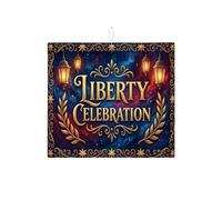 Freedom Celebration - Tappetino scolapiatti per bancone della cucina, con lanterna dorata, assorbente, in microfibra, motivo floreale vintage, 40,6 x 45,7 cm