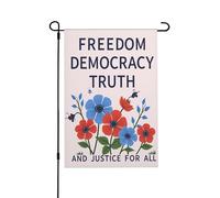 Freedom Democracy Truth And For All Defend Democracy Social Bandiera Da Giardino Appendere Bandiera Da Esterno Con Occhielli Bandiere Da Cortile Per Feste Il Portico Prato 30X45cm