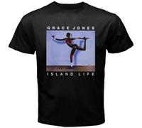 FREEDOM.DRRUI Grace Jones Island Life Music Men's T Shirt Size1% Cotton Black XL