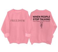 Freedom Felpa e felpe con cappuccio per donne e uomini quando le persone smettono di parlare è quando la violenza accade camicia, rosa, XL