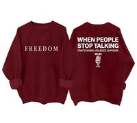 Freedom Felpa e felpe con cappuccio per donne e uomini quando le persone smettono di parlare è quando la violenza accade camicia, Porpora, XL