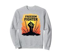 Freedom Fighter: potenziare Il Grafico di protesta per Gli attivisti, Felpa, Unisex per Adulti, Grigio Melange, S