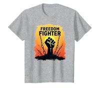 Freedom Fighter: potenziare Il Grafico di protesta per Gli attivisti, Maglietta, Bambini, Grigio Melange, 6 Anni