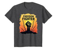 Freedom Fighter: potenziare Il Grafico di protesta per Gli attivisti, Maglietta, Bambini, Grigio Scuro, 4 Anni