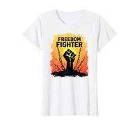 Freedom Fighter: potenziare Il Grafico di protesta per Gli attivisti, Maglietta, Donna, Bianco, 3XL