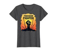 Freedom Fighter: potenziare Il Grafico di protesta per Gli attivisti, Maglietta, Donna, Grigio Scuro, L