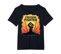 Freedom Fighter: potenziare Il Grafico di protesta per Gli attivisti, Maglietta, Donna Plus-Size, Nero, 1X