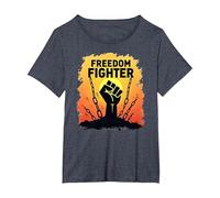 Freedom Fighter: potenziare Il Grafico di protesta per Gli attivisti, Maglietta, Donna Plus-Size, Pervinca, 1X