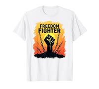 Freedom Fighter: potenziare Il Grafico di protesta per Gli attivisti, Maglietta, Uomo, Bianco, 4XL