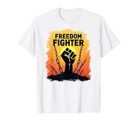 Freedom Fighter: potenziare Il Grafico di protesta per Gli attivisti, Maglietta, Uomo, Bianco, XXL