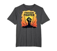 Freedom Fighter: potenziare Il Grafico di protesta per Gli attivisti, Maglietta, Uomo Taglie Grandi, Grigio Scuro, 4X Tall