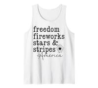 Freedom Fireworks Stars & Stripes America 4 luglio Patriottico Canotta