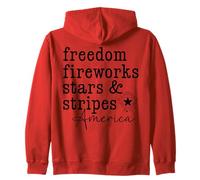 Freedom Fireworks Stars & Stripes America 4 luglio Patriottico Felpa con Cappuccio