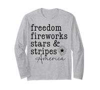 Freedom Fireworks Stars & Stripes America 4 luglio Patriottico Maglia a Manica