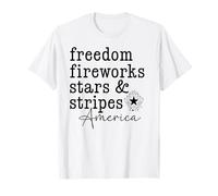 Freedom Fireworks Stars & Stripes America 4 luglio Patriottico Maglietta