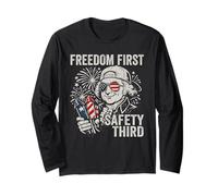 Freedom First Safety Terzo John Adams Divertente 4 luglio Maglia a Manica
