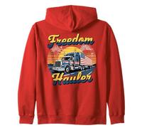 Freedom Hauler Patriotic Trucker USA - Semirimorchio e fuochi d'artificio Felpa con Cappuccio
