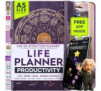 Freedom Mastery - Agenda settimanale e mensile | Diario di gratitudine per donne e uomini | Organizer personale per produttività e salute mentale | Include adesivi e lavagna pieghevole - A5 (14,7 x