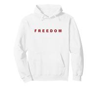 Freedom - Minimal Red Text Design Conservative (White) Felpa con Cappuccio