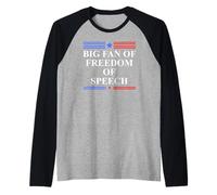 Freedom of Speech Protest Big Fan of Free Speech Free Press Maglia con Maniche Raglan