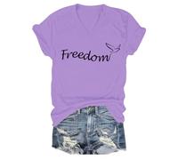 Freedom Shirt - Maglietta con scollo a V "Just Because You are Offended Dodn't Mean You are Right", Viola chiaro 1, M