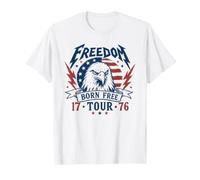 Freedom Tour 1776 Retro Eagle Born Free 4th di Luglio Maglietta
