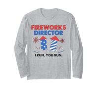 Freedom US Flag 4 luglio Fireworks Director I Run You Run Maglia a Manica