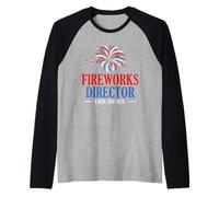 Freedom US Flag 4 luglio Fireworks Director I Run You Run Maglia con Maniche Raglan