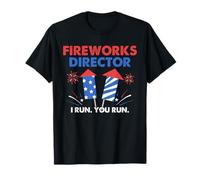 Freedom US Flag 4 luglio Fireworks Director I Run You Run Maglietta