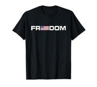 Freedom USA Bandiera LA Parola libertà su Un Tee Maglietta