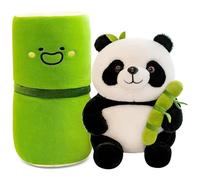 Freefire 26 cm Plush Panda con bambù, Plush, Panda nascosto in borsa di bambù, regali per bambini