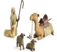 Freefire Figure per presepe in legno 26105 - Statuetta di pastore e animali da stalla, colore: Marrone