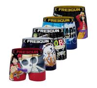 FREEGUN Fgop/3/Bm/Pk5 Boxer Corti, Rosso/Viola/Bianco/Nero/Turchese, 8-10 Anni (Pacco da 5) Bambini e Ragazzi
