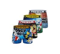 Freegun Boxer Aderente (Set di 4) da Uomo, Blu/Marrone/Verde/Nero, S