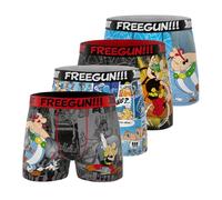 Freegun Boxer Aderente (Set di 4) da Uomo, Grigio/Nero/Blu/Rosso, M