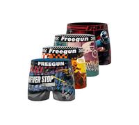 FREEGUN Boxer Aderente (Set di 4) Ragazzo, Arancione/Beige/Nero/Rosso, 12-14 Anni